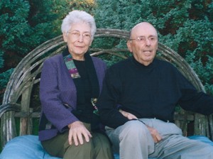 Jean and Charlie enjoying their lovely back yard.